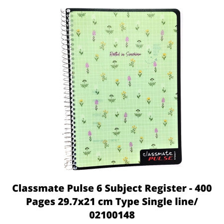 Classmate Pulse 6 Subject Register - 400 Pages 29.7x21 cm