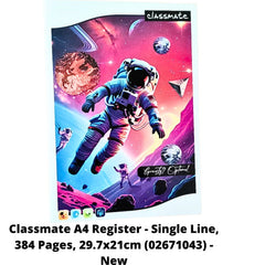 Classmate A4 Register - Single Line, 384 Pages, 29.7x21cm (02671043) - New