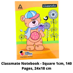Classmate Notebook - Square 1cm, 140 Pages, 24x18 cm (2000971) MRP - Rs.40