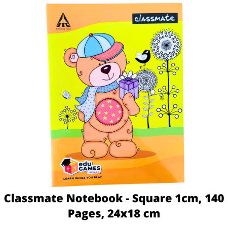 Classmate Notebook - Square 1cm, 140 Pages, 24x18 cm (2000971) MRP - Rs.40