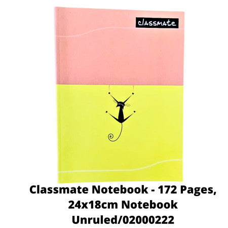 Classmate Notebook - 172 Pages, 24x18cm