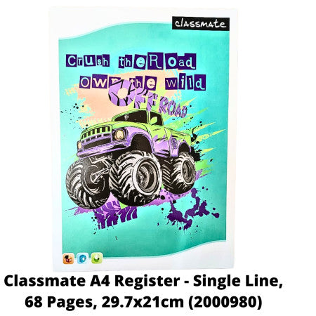 Classmate A4 Register - Single Line, 68 Pages, 29.7x21cm (2000980)