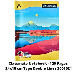 Classmate Notebook - 120 Pages, 24x18 cm