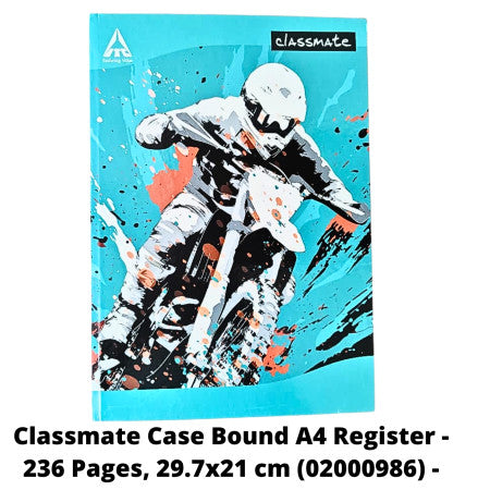 Classmate Case Bound A4 Register - 236 Pages, 29.7x21 cm (02000986) - New