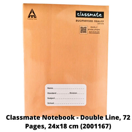Classmate Notebook - 72 Pages, 24x18cm