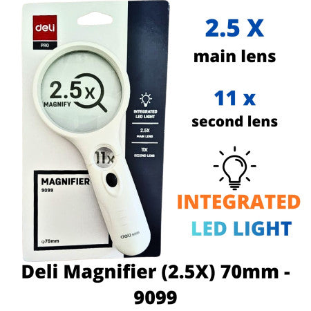 Deli Magnifier (2.5X) 70mm - 9099
