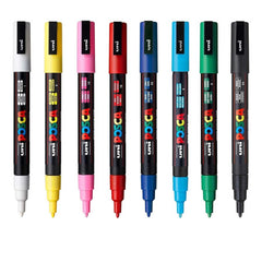 Uniball Posca Fine Tip Paint Marker Assorted(Pack of 8 Pcs) - PC-3M 0.9-1.3 mm