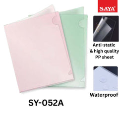 Saya A4 L-Shape Folder(20 Sheet Pack)(0.12MM)- SY-052A