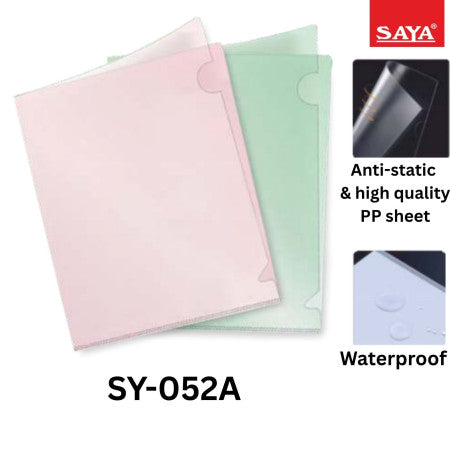 Saya A4 L-Shape Folder(20 Sheet Pack)(0.12MM)- SY-052A
