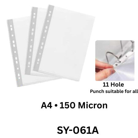 SAYA A4 Sheet Protector/Punched Pockets (50 Sheet Pack)(0.15MM)-SY-061A