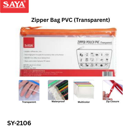 Saya Zipper Bag PVC (Transparent)-SY-2106