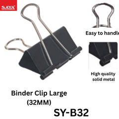 Saya Binder Clip Large (32MM)-SY-B32