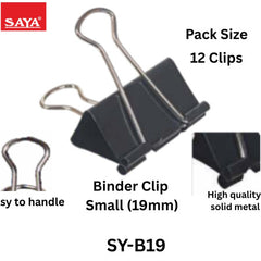 Saya Binder Clip Small (19mm) -SY-B19