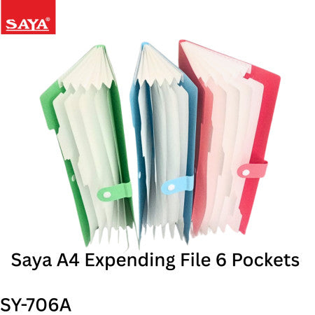 Saya A4 Expending File 6 Pockets (0.55MM) - SY-706A