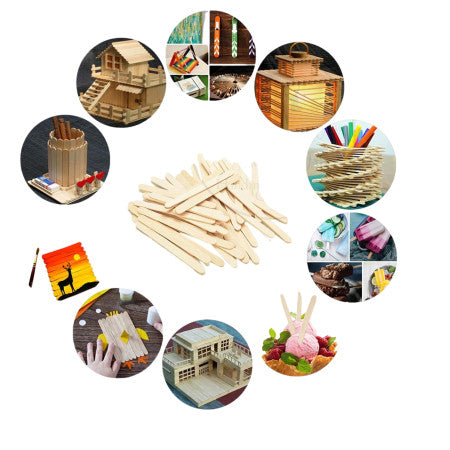 Myly Ice Cream Sticks Medium -50 Stick (Plain)