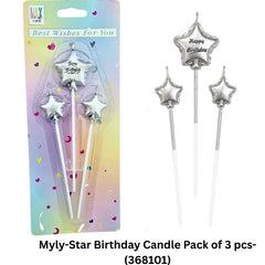 Myly-Star Birthday Candle Pack of 3 pcs-(368101)