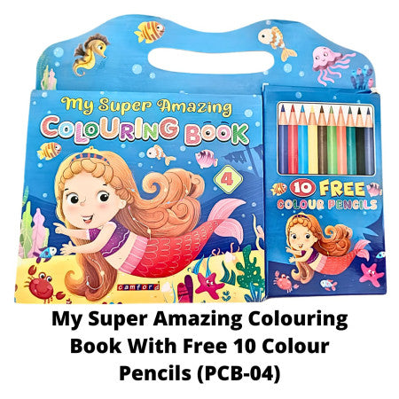 My Super Amazing Colouring Book With Free 10 Colour Pencils (PCB-04)