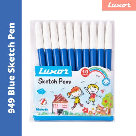 Luxor 949 Black Sketch Pen - 10 Pcs