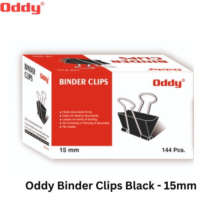 Oddy Binder Clips Black - 15mm