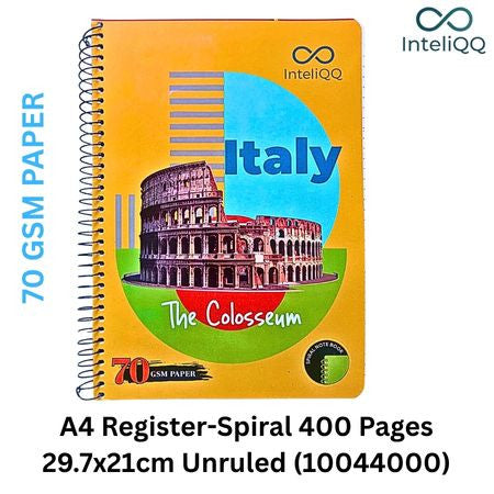 InteliQQ A4 Register -Spiral 400 Pages 29.7x21cm