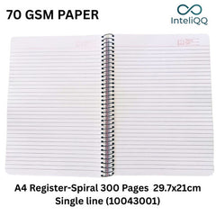 InteliQQ A4 Register -Spiral 300 Pages 29.7x21cm