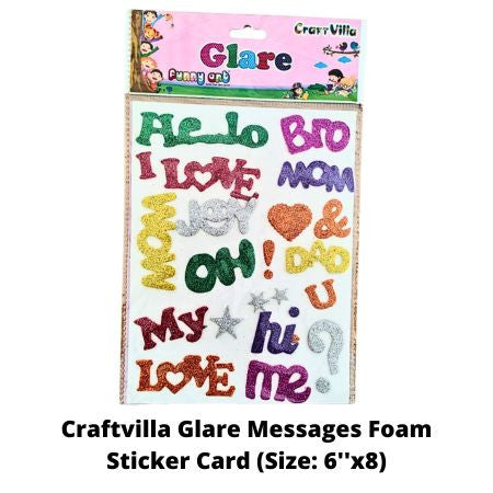 Craftvilla Glare Messages Foam Sticker Card (Size: 6''x8)