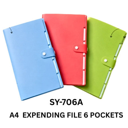Saya A4 Expending File 6 Pockets (0.55MM) - SY-706A