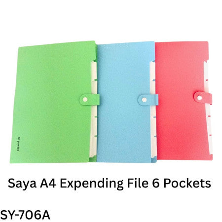 Saya A4 Expending File 6 Pockets (0.55MM) - SY-706A
