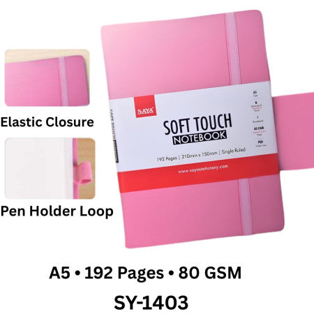 Saya Soft Touch Notebook A5 192 Page - SY-1403