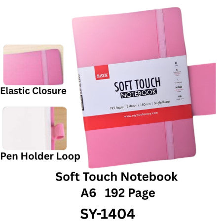 Saya Soft Touch Notebook A6 192 Page - SY-1404