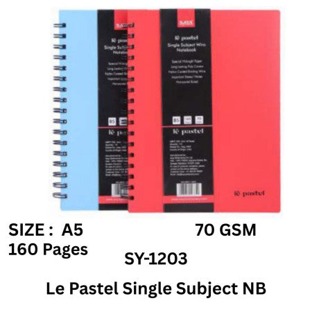 Saya Le Pastel Single Subject NB-A5 160 Page -SY-1203