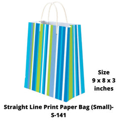 Straight Line Print Paper Bag (Small)- S-141