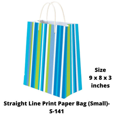 Straight Line Print Paper Bag (Small)- S-141