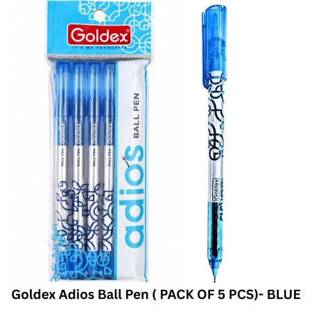 Goldex Adios Ball Pen ( PACK OF 5 PCS)- BLUE