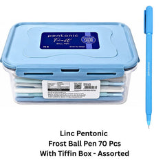 Linc Pentonic Frost Ball Pen 70 Pcs With Tiffin Box - Assorted