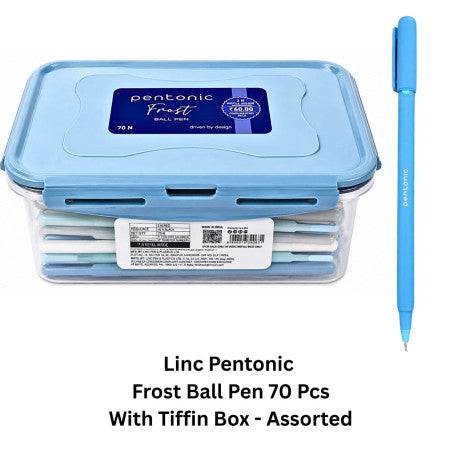 Linc Pentonic Frost Ball Pen 70 Pcs With Tiffin Box - Assorted