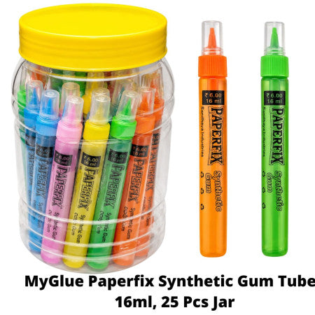 MyGlue Paperfix Synthetic Gum Tube - 16ml, 25 Pcs Jar