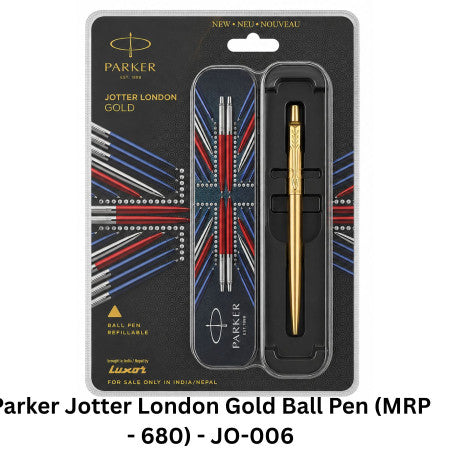 Parker Jotter London Gold Ball Pen (MRP - 680) - JO-006