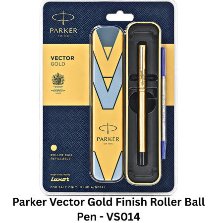 Parker Vector Gold Finish Roller Ball Pen (MRP - 1050) - VS014