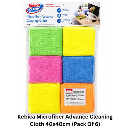 Kebica Microfiber Advance Cleaning Cloth 40x40cm (Pack Of 6)