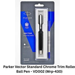 Parker Vector Standard Chrome Trim Roller Ball Pen - VD002 (Mrp-430)