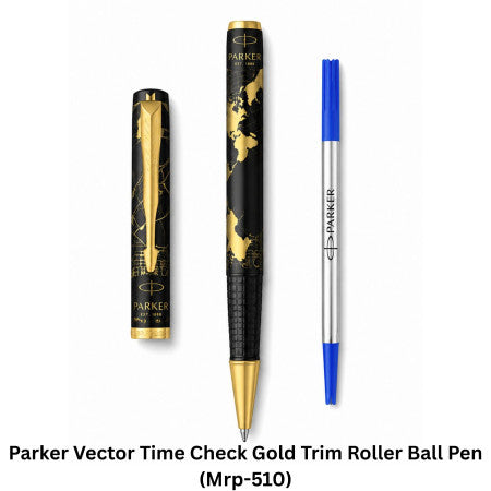 Parker Vector Time Check Gold Trim Roller Ball Pen (Mrp-510)