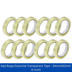 Aipl Bopp Essential Transparent Tape - 24mmX40mtr (1 inch)