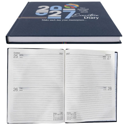 2027 Metro Executive Hard Bound Two Date Diary 23x17cm - No. 7002