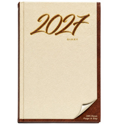2027 Executive Hard Bound Diary One Date With Box 22x14.5cm - No. 6004