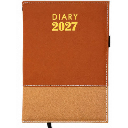 2027 Metro Soft Leather Foam Cover One Date Sunday Full Diary 21.5x14.5cm - No.626