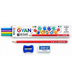 Doms Gyan HB Graphite Pencil - Pack of 10 Pencils