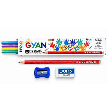 Doms Gyan HB Graphite Pencil - Pack of 10 Pencils