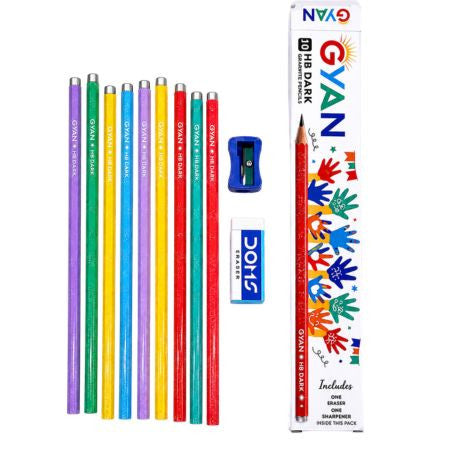 Doms Gyan HB Graphite Pencil - Pack of 10 Pencils