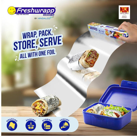 Freshwrapp Aluminium Foil Pre-Cut Sheet (Pack of 250 Sheet) - 22x25cm (11 Microns)
